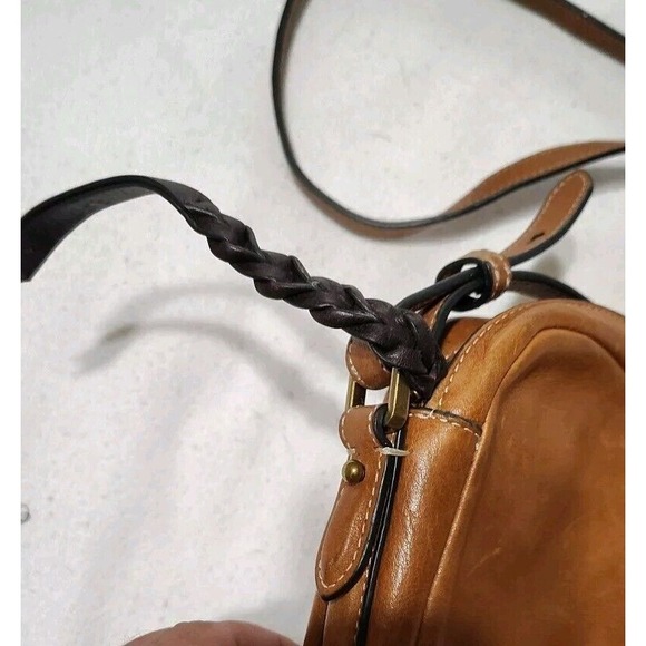 Fossil Vintage Brown Leather Folding Flap Saddle Bag Purse Crossbody - Picture 5 of 10